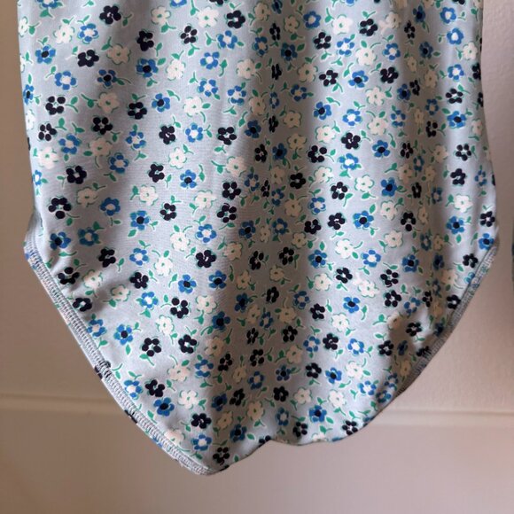 JCREW CREW CUTS SIZE 10 LONG SLEEVE RASH GAURD ONE PIECE SWIMSUIT BLUE FLORAL - Picture 10 of 12